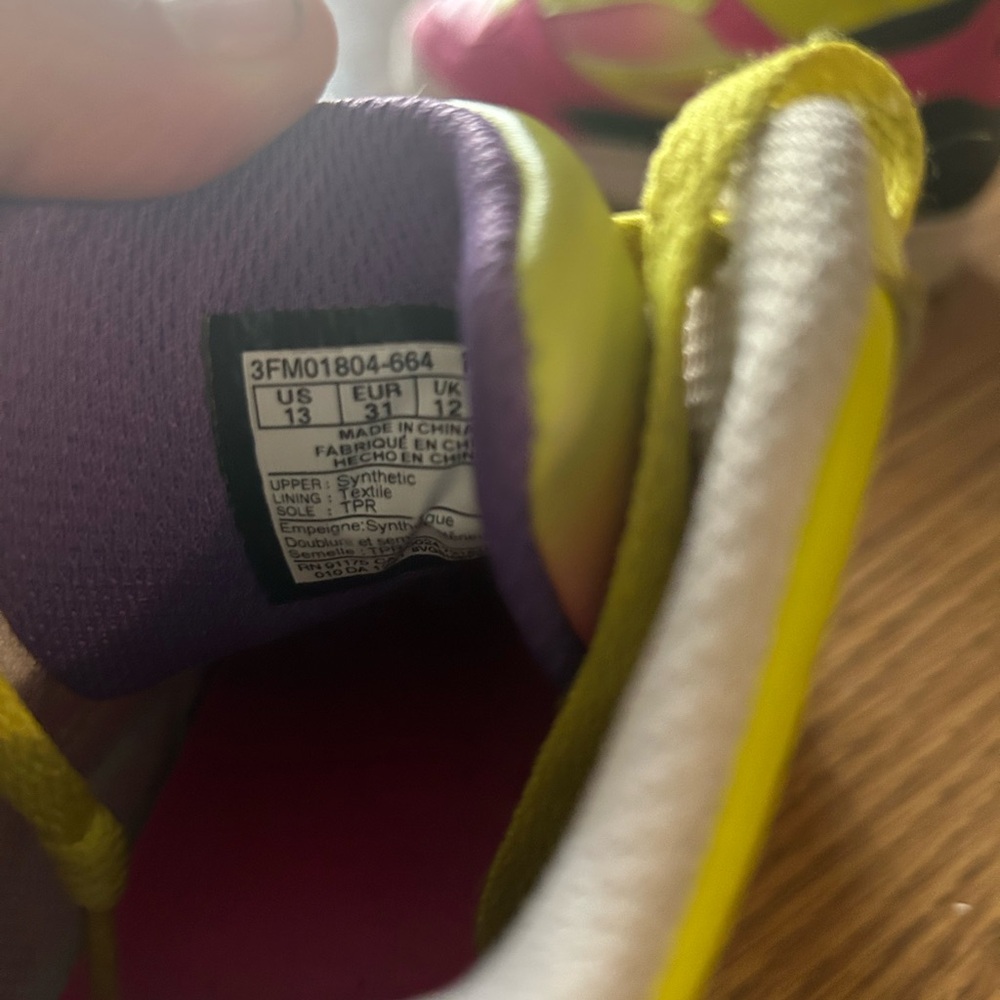 Fila Hi-top sneakers - girls size 13 pink yellow black - Picture 5 of 6